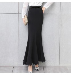 Skirt Long Women Sexy Fishtail Floor-Length Vintage Trumpet Black Skirts Long Jupe Femininas $68.99 - Skirts