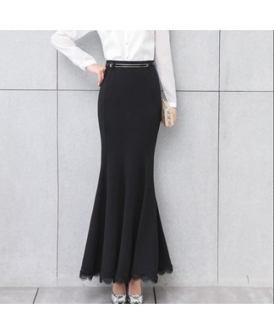 Skirt Long Women Sexy Fishtail Floor-Length Vintage Trumpet Black Skirts Long Jupe Femininas $68.99 - Skirts