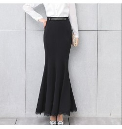 Skirt Long Women Sexy Fishtail Floor-Length Vintage Trumpet Black Skirts Long Jupe Femininas $68.99 - Skirts