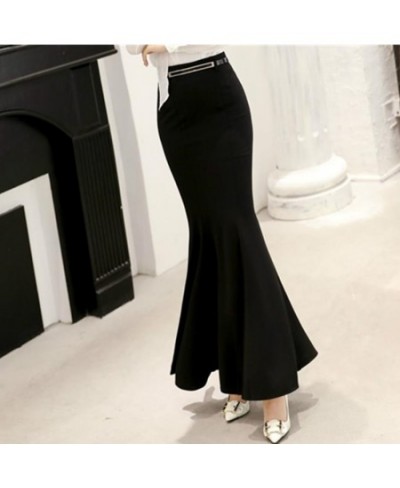 Skirt Long Women Sexy Fishtail Floor-Length Vintage Trumpet Black Skirts Long Jupe Femininas $68.99 - Skirts