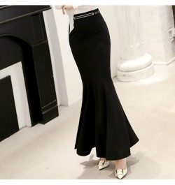 Skirt Long Women Sexy Fishtail Floor-Length Vintage Trumpet Black Skirts Long Jupe Femininas $68.99 - Skirts