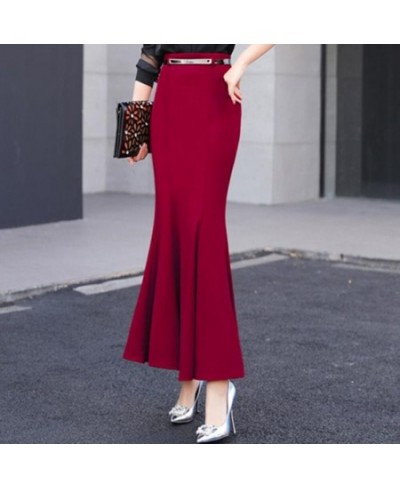 Skirt Long Women Sexy Fishtail Floor-Length Vintage Trumpet Black Skirts Long Jupe Femininas $68.99 - Skirts