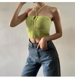 Sweet Hot Girl Knitted Camisole Halter Strap Slim Fit Crop Top Women Shirt Cute $43.91 - Tops & Tees