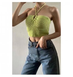 Sweet Hot Girl Knitted Camisole Halter Strap Slim Fit Crop Top Women Shirt Cute $43.91 - Tops & Tees