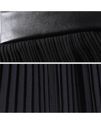 Adjustable Metal Button Split-Side Pleated Skirt Summer Fashion High Street Black Midi Skirts For Women 2023 New $50.91 - Skirts