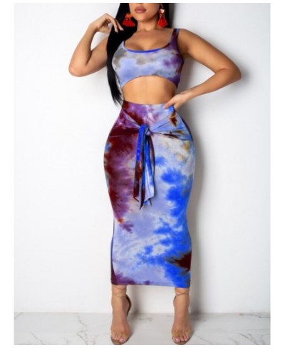 Sleeveless Crop Tops Suit Beach Bodycon Sundress Plus SizeWomen Sets Summer Ladies Boho Print Maxi Skirts $28.99 - Suits & Sets