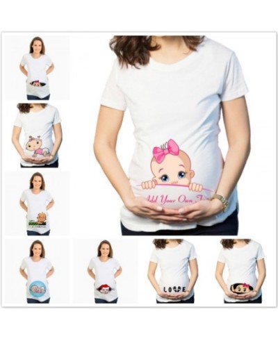 Women's T-Shirts Cartoon Maternity Tops Baby Funny Pregnancy T Shirts Short Sleeve T-shirts for Pregnant Women Tees S-3XL $22...