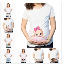 Women's T-Shirts Cartoon Maternity Tops Baby Funny Pregnancy T Shirts Short Sleeve T-shirts for Pregnant Women Tees S-3XL $22...