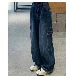 Y2K Women Vintage Streetwear Korean Baggy Cargo Jeans High Waist Straight Wide Leg Pants Denim Trousers Fairy Grunge Alt $58....