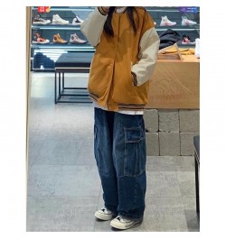 Y2K Women Vintage Streetwear Korean Baggy Cargo Jeans High Waist Straight Wide Leg Pants Denim Trousers Fairy Grunge Alt $58....