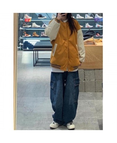 Y2K Women Vintage Streetwear Korean Baggy Cargo Jeans High Waist Straight Wide Leg Pants Denim Trousers Fairy Grunge Alt $58....