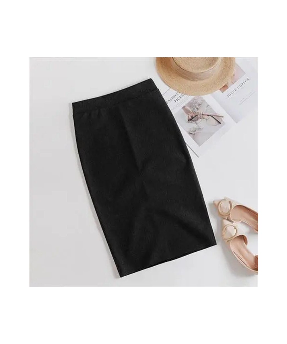 Fashion High Waist Office White Skirts Women 2022 Elegant Korean Bodycon Black Skirt Y2k Sexy Slim Knee Length OL Pencil Skir...