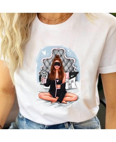 Women Trend Lady Coffee Cute T-Shirts Female T Tee Cartoon Clothes Short Sleeve Casual Shirt Fashion Lady Graphic Tshirt Top ...