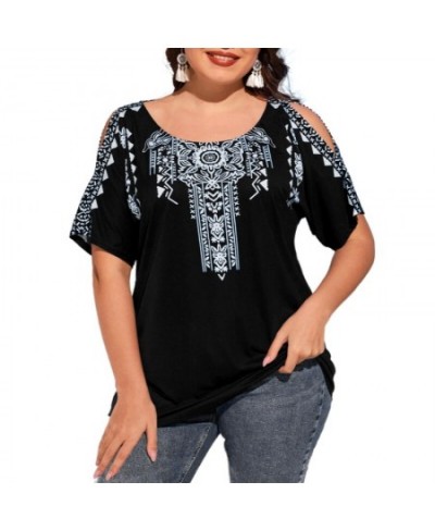 5XL Plus Size Loose TShirt Women 2023 Summer O Neck Slit Short Sleeve Floral Print Ethnic Casual Oversized Ladies Tunic Tops ...