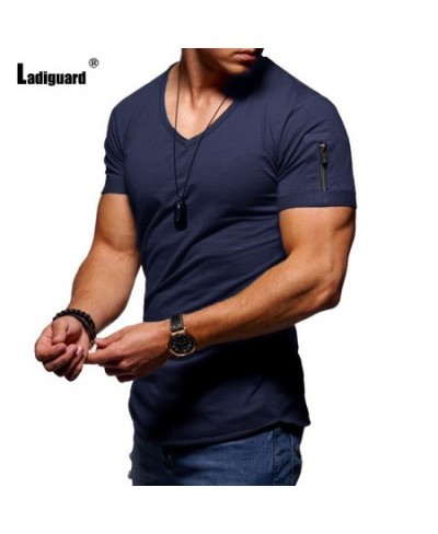 Large Size 4xl 5xl Sexy Mens clothing 2022 European Style Fashion Top Solid Casual Pullovers Men Short Sleeve Basic Tees Shir...