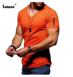 Large Size 4xl 5xl Sexy Mens clothing 2022 European Style Fashion Top Solid Casual Pullovers Men Short Sleeve Basic Tees Shir...