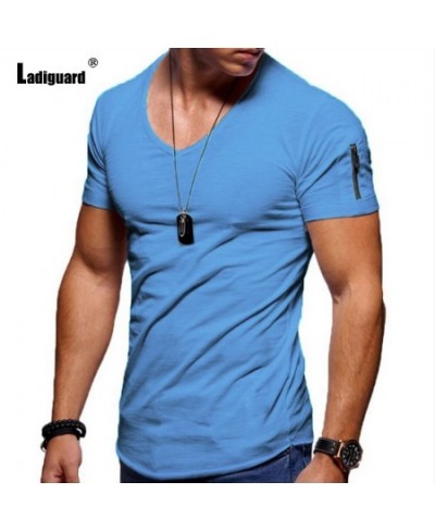 Large Size 4xl 5xl Sexy Mens clothing 2022 European Style Fashion Top Solid Casual Pullovers Men Short Sleeve Basic Tees Shir...