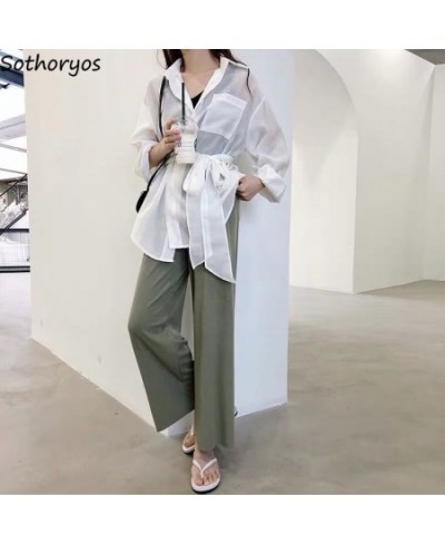 Women Sleep Bottoms Summer Ankle-length Trousers Sleepwear Breathable Sagging Loose Wide-leg Pants Harajuku Outwear $29.77 - ...