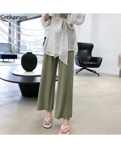 Women Sleep Bottoms Summer Ankle-length Trousers Sleepwear Breathable Sagging Loose Wide-leg Pants Harajuku Outwear $29.77 - ...