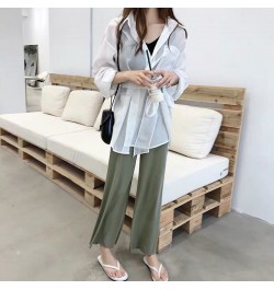 Women Sleep Bottoms Summer Ankle-length Trousers Sleepwear Breathable Sagging Loose Wide-leg Pants Harajuku Outwear $29.77 - ...