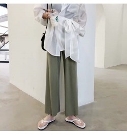 Women Sleep Bottoms Summer Ankle-length Trousers Sleepwear Breathable Sagging Loose Wide-leg Pants Harajuku Outwear $29.77 - ...