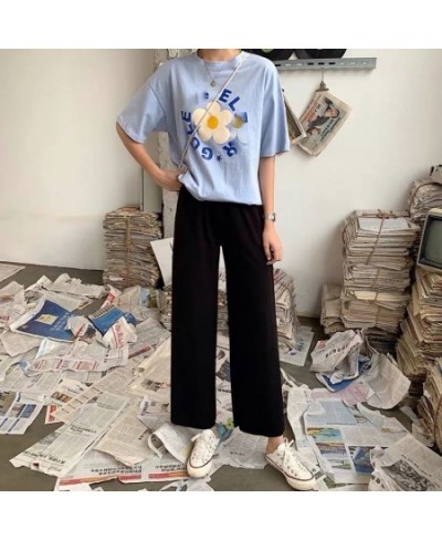 Women Sleep Bottoms Summer Ankle-length Trousers Sleepwear Breathable Sagging Loose Wide-leg Pants Harajuku Outwear $29.77 - ...