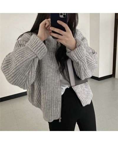 Zip Up Cardigan Women 3 Colors Solid Autumn Harajuku Кардиган Женский All-match Long Sleeve Korean Fashion College Vintage Ne...