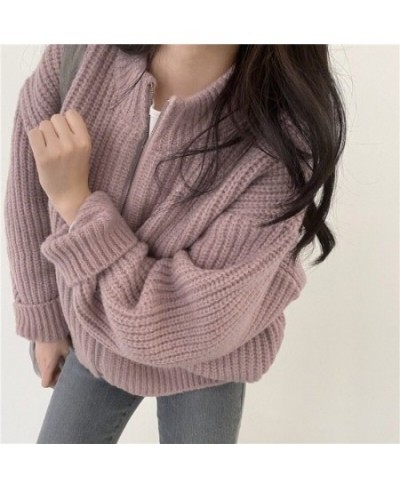 Zip Up Cardigan Women 3 Colors Solid Autumn Harajuku Кардиган Женский All-match Long Sleeve Korean Fashion College Vintage Ne...