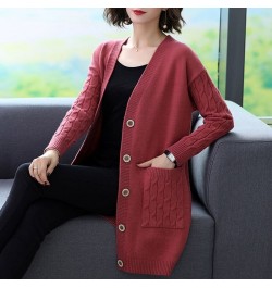 Casual Knitted Cardigan Women Tops Vintage Loose Sweater Coat Solid color Oversized Korean Fashion Clothes $44.82 - Sweaters