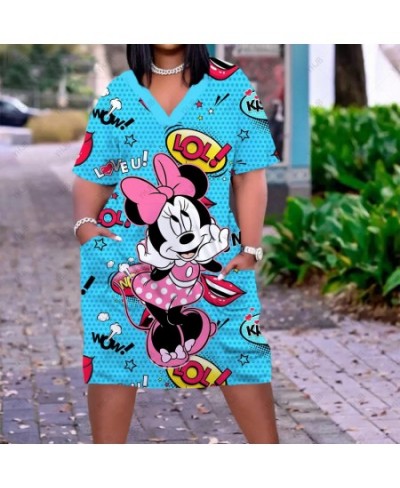 Summer Women Dress Sexy Short Sleeve Party Dresses Minnie Mickey Mouse Elegant Dress Women Fashion Beach Ethnic Sundress $36....