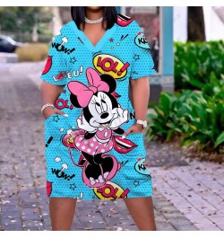 Summer Women Dress Sexy Short Sleeve Party Dresses Minnie Mickey Mouse Elegant Dress Women Fashion Beach Ethnic Sundress $36....