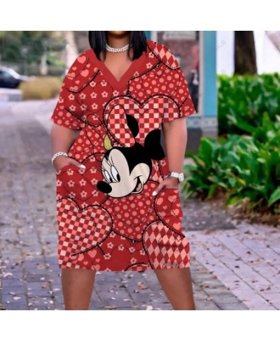 Summer Women Dress Sexy Short Sleeve Party Dresses Minnie Mickey Mouse Elegant Dress Women Fashion Beach Ethnic Sundress $36....