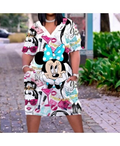 Summer Women Dress Sexy Short Sleeve Party Dresses Minnie Mickey Mouse Elegant Dress Women Fashion Beach Ethnic Sundress $36....