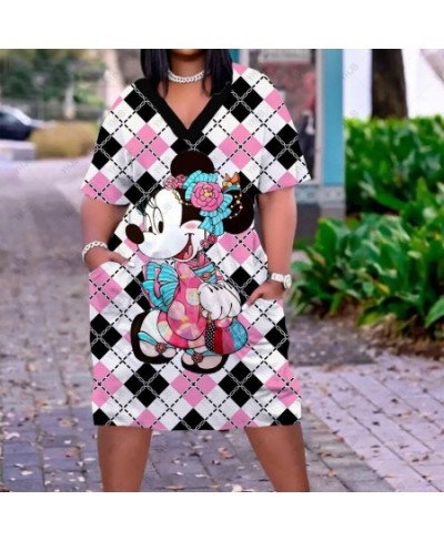 Summer Women Dress Sexy Short Sleeve Party Dresses Minnie Mickey Mouse Elegant Dress Women Fashion Beach Ethnic Sundress $36....