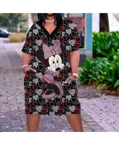 Summer Women Dress Sexy Short Sleeve Party Dresses Minnie Mickey Mouse Elegant Dress Women Fashion Beach Ethnic Sundress $36....