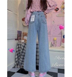 High Street Jeans Women Playful Girl Grunge Rainbow Heart Embroidery Denim Pants 2022SS Wide-leg Trousers Vintage Jeans $44.5...