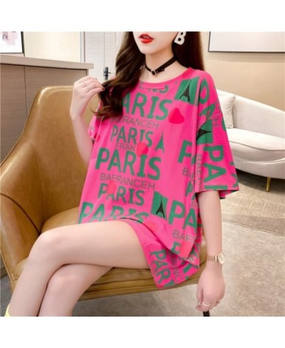 Summer T Shirt harajuku Short Sleeve Tops t-shirts Casual Loose TShirt Letter Print Tees Women hip hop streetwear NS5117 $21....