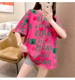 Summer T Shirt harajuku Short Sleeve Tops t-shirts Casual Loose TShirt Letter Print Tees Women hip hop streetwear NS5117 $21....