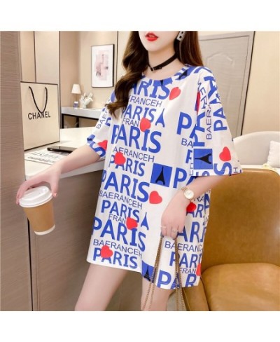 Summer T Shirt harajuku Short Sleeve Tops t-shirts Casual Loose TShirt Letter Print Tees Women hip hop streetwear NS5117 $21....