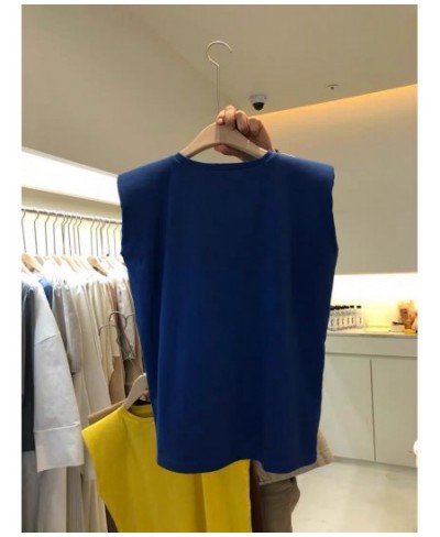 Summer T Shirt Women Pure color round collar sleeveless fashion loose leisure vest Female Tee Tshirts WBXW77 $23.33 - Women Tops