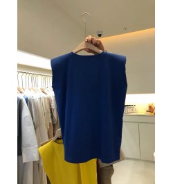 Summer T Shirt Women Pure color round collar sleeveless fashion loose leisure vest Female Tee Tshirts WBXW77 $23.33 - Women Tops