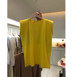 Summer T Shirt Women Pure color round collar sleeveless fashion loose leisure vest Female Tee Tshirts WBXW77 $23.33 - Women Tops