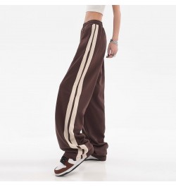 Streetwear Vintage Harajuku Striped Jogging Sweatpants Women Oversize Drawstring Elastic Waist Wide Leg Casual Sports Trouser...