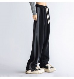 Streetwear Vintage Harajuku Striped Jogging Sweatpants Women Oversize Drawstring Elastic Waist Wide Leg Casual Sports Trouser...