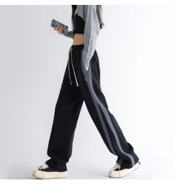 Streetwear Vintage Harajuku Striped Jogging Sweatpants Women Oversize Drawstring Elastic Waist Wide Leg Casual Sports Trouser...