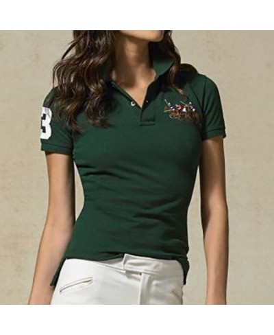 Top quality horse polos 2023 summer new Polo women's shirt Breathable polo shirts cotton casual solid colour lady tees fashio...