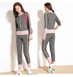 sweater+pants women clothing set casual body suits cardigan pants outfits spring plaid two pieces set woman knitted tracksuit...