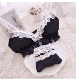 6 color Lolita Women's Cute Bow Print Bra & Panties Lingerie Set Girl Bras Briefs Underwear Set Women Bra and Panty Set $52.4...