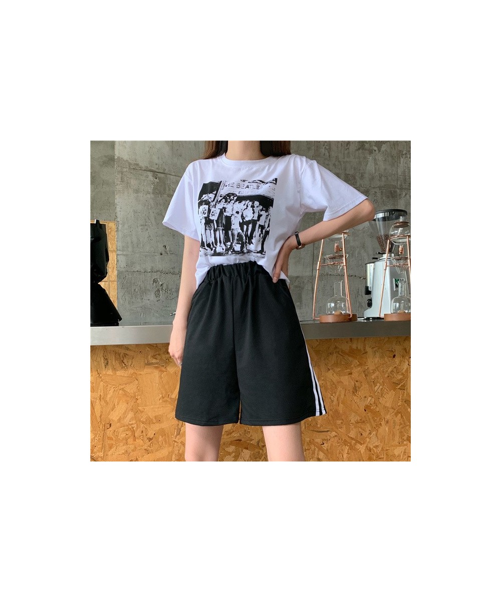 Five Points Sport Women Shorts 2023 Summer Loose Wide High Waist Shorts biker Casual Black Gray Striped Short Pants Oversized...