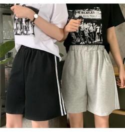 Five Points Sport Women Shorts 2023 Summer Loose Wide High Waist Shorts biker Casual Black Gray Striped Short Pants Oversized...